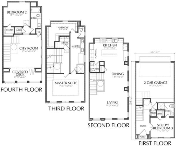 Townhouse Plan E2282 A1.1