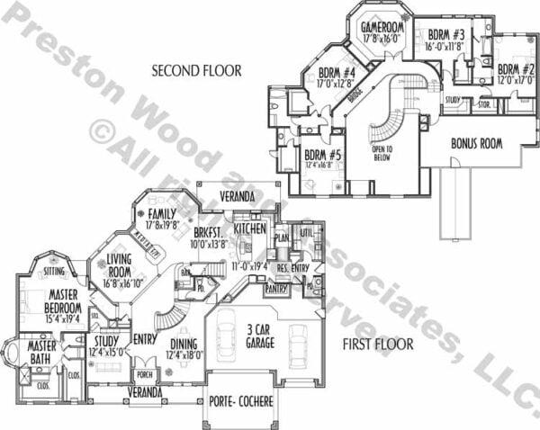 Two Story House Plan C5291