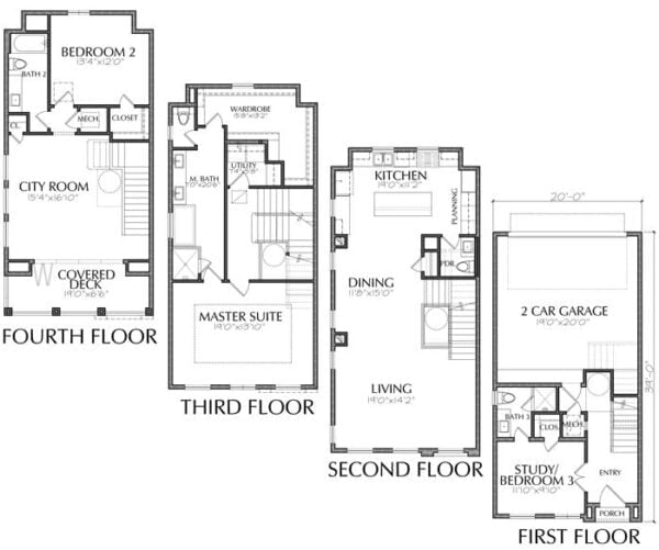 Townhouse Plan E2282 A1.1