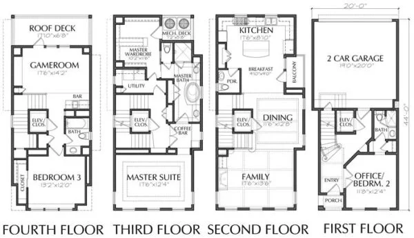 Townhouse Plan D9132 LOTS 1 & 4