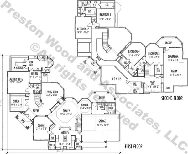 Two Story House Plan C9304