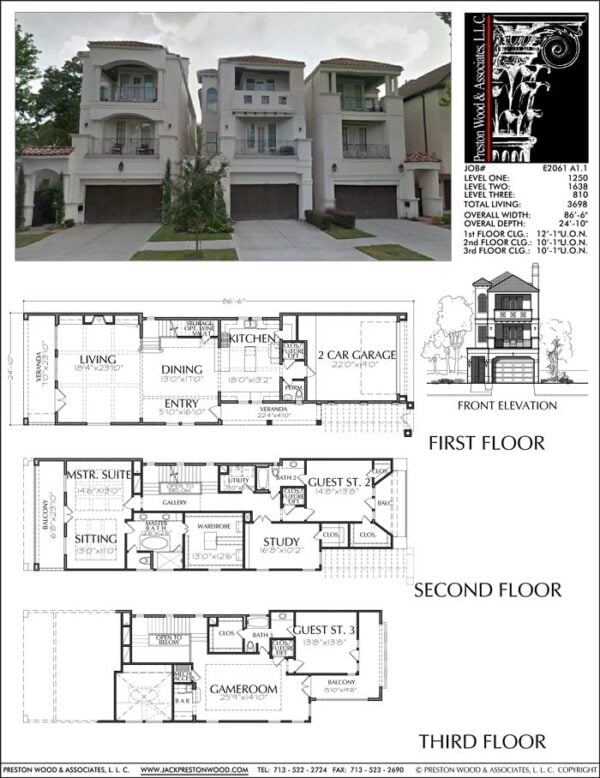 Townhouse Plan E2061 A1.1