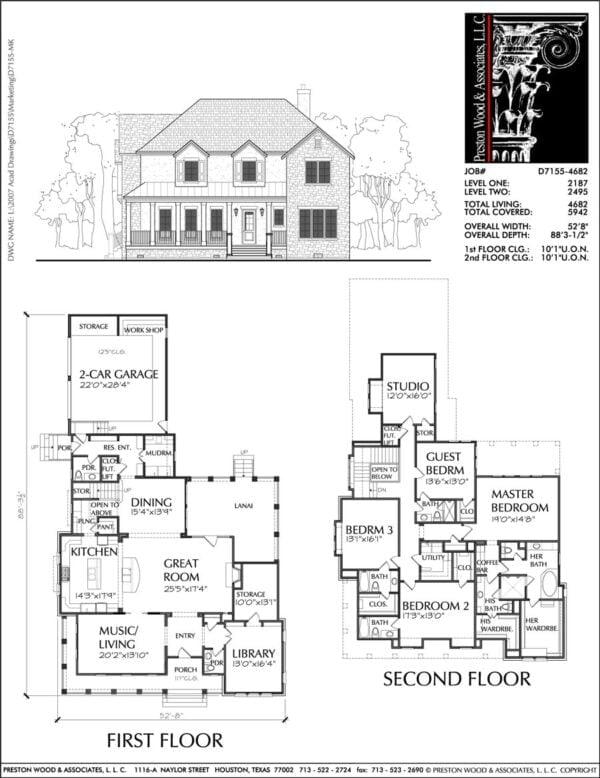 Two Story House Plan D7155