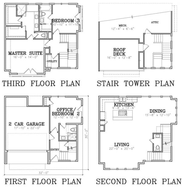 Townhouse Plan E4145-007 & 009