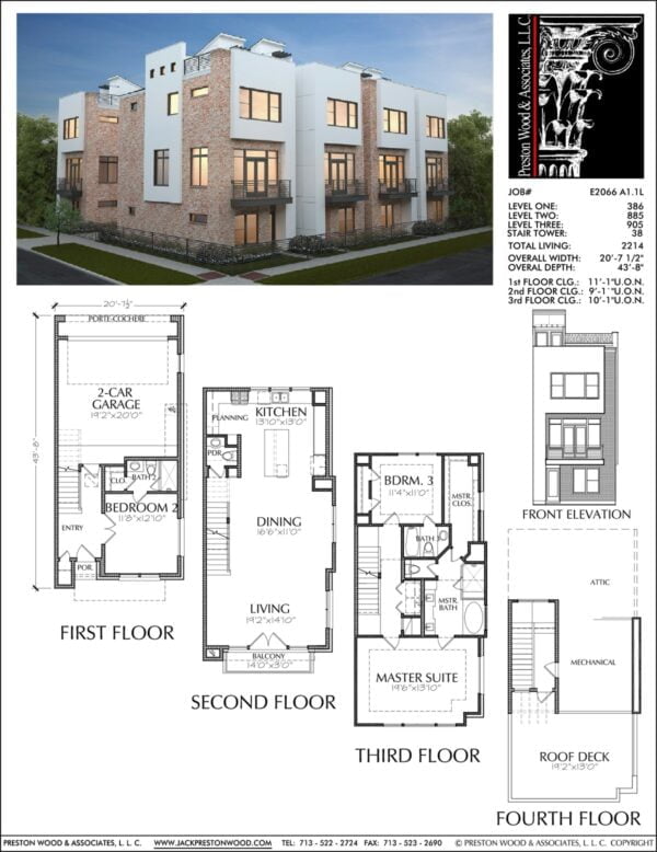 Townhouse Plan E2066 A1.1