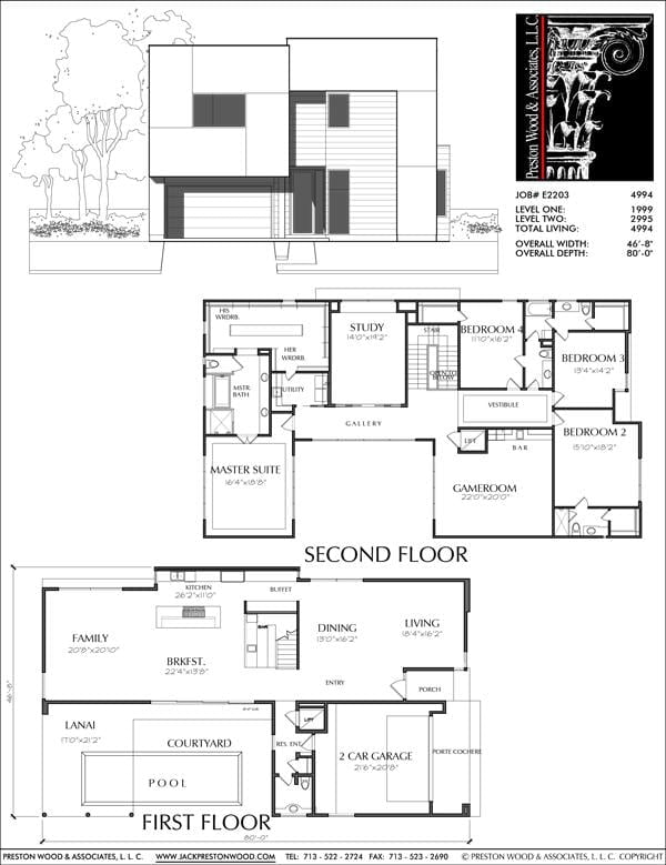 Two Story House Plan E2203 A1.1
