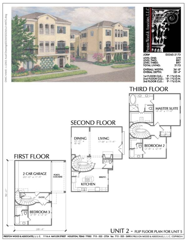 Townhouse Plan D2265u2-2173