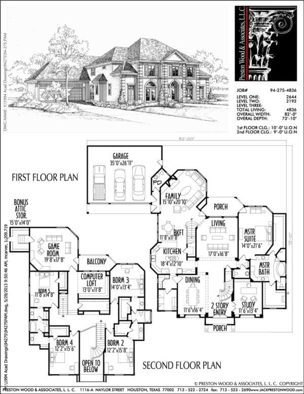 Two Story House Plan C4275