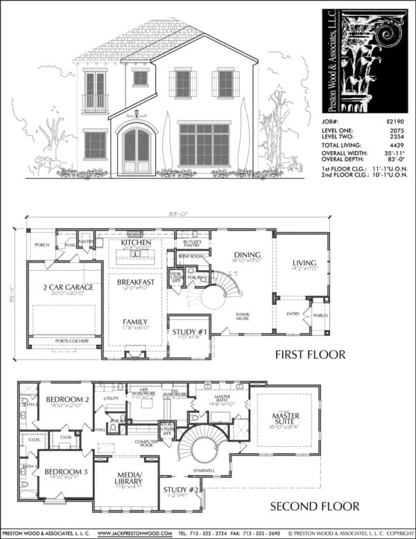 Two Story House Plan E2190