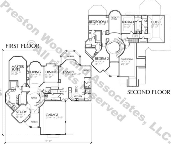 Two Story House Plan C7022