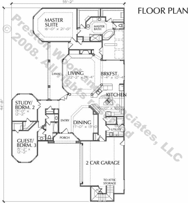 One Story Home Plan C7153