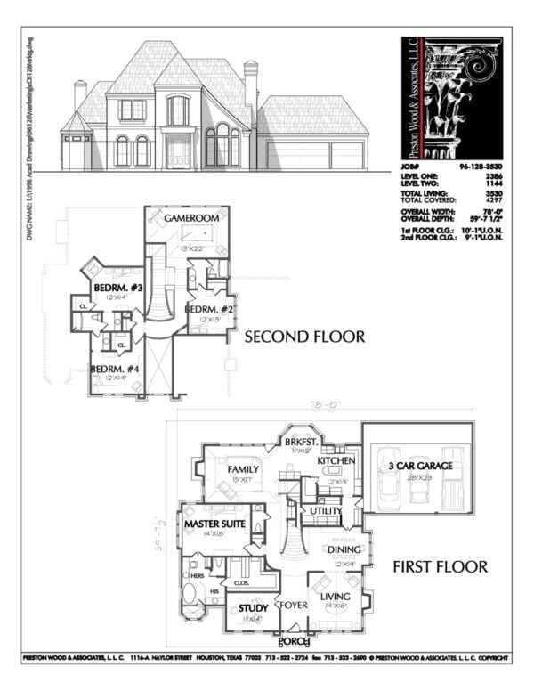 Two Story House Plan C6128