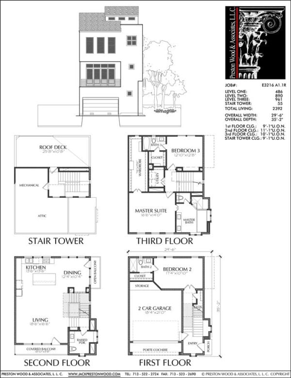 Townhouse Plan E3216 A1.1