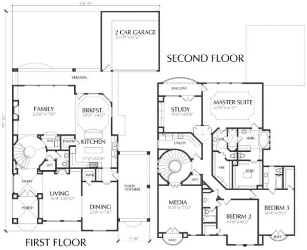 Two Story House Plan D5122
