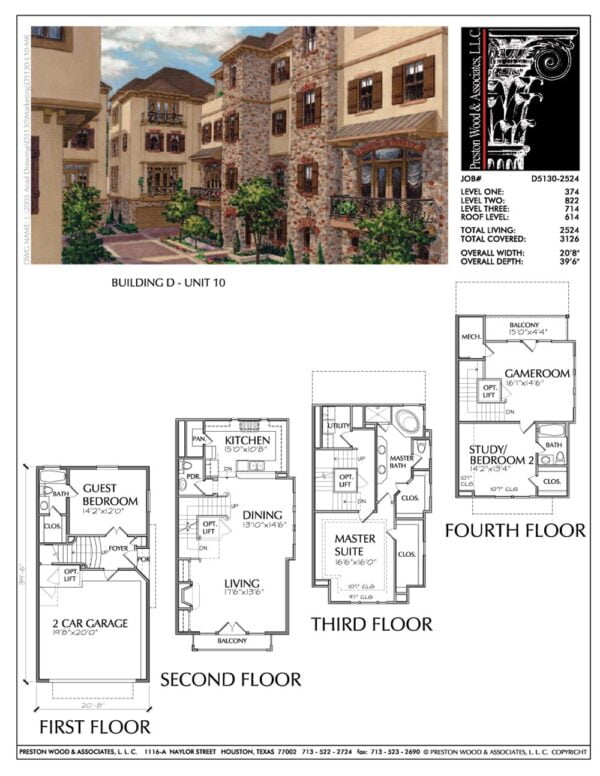 Duplex Townhouse Plan D5130 D9 & D10