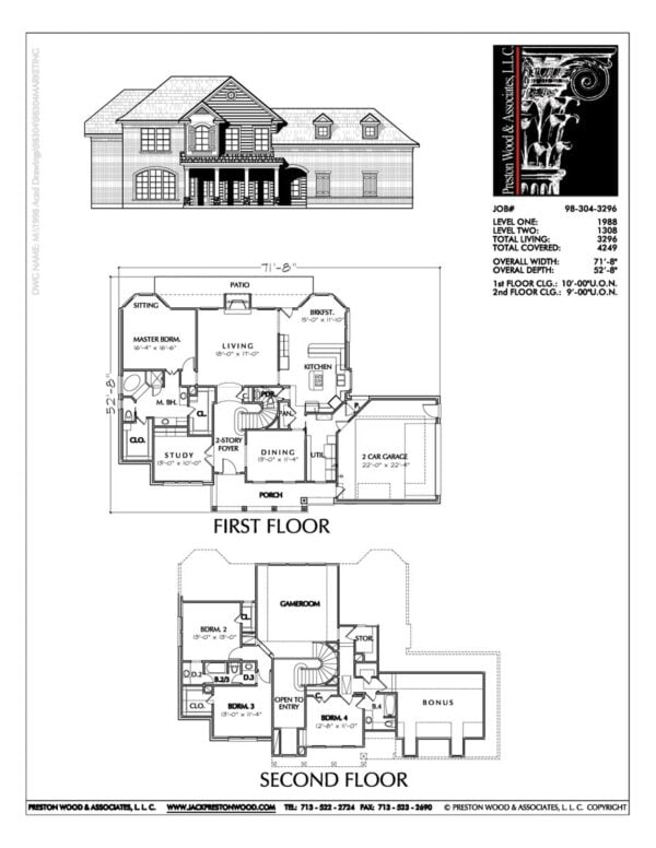 Two Story House Plan C8304