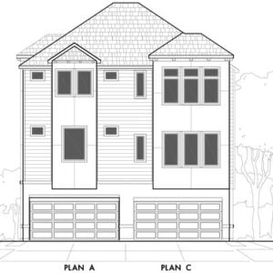 Duplex Townhouse Plan E0170 A&C