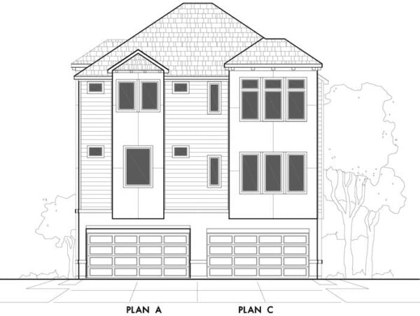 Duplex Townhouse Plan E0170 A&C