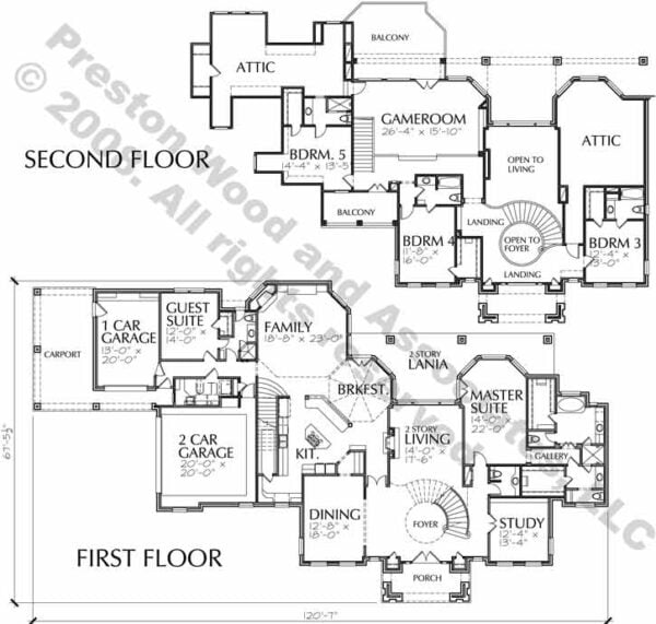 Two Story House Plan C7253