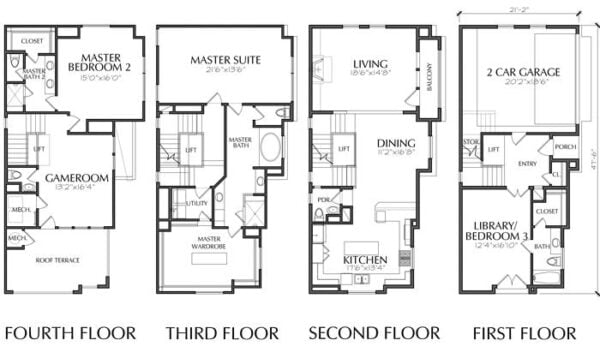 Townhouse Plan E3177 A1.1