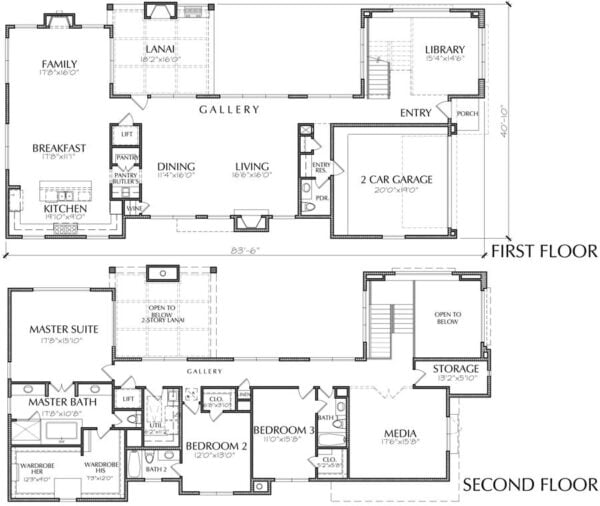 Two Story House Plan E3195