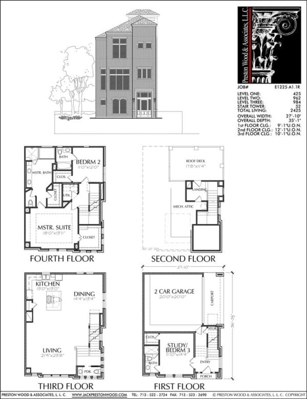 Townhouse Plan E1225 A1.1