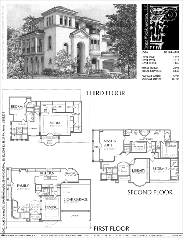 2 1/2 Story Urban House Plan D1109