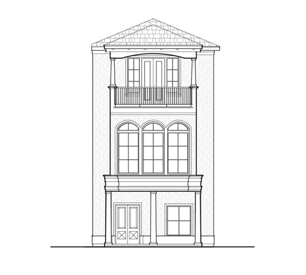 Two Story Urban House Plan D6127 A1.1