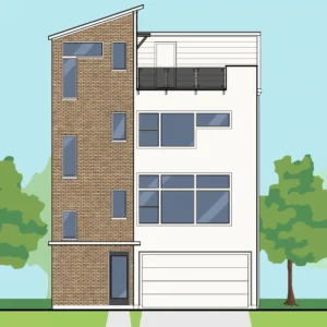 3 1/2 Story Townhouse Plan E0051