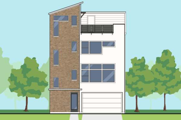 3 1/2 Story Townhouse Plan E0051