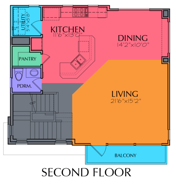 3 1/2 Story Townhouse Plan E0051
