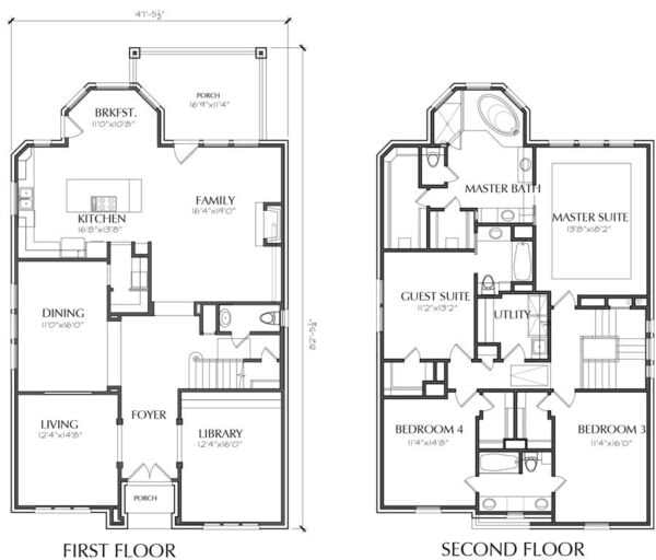 Two Story House Plan E1014