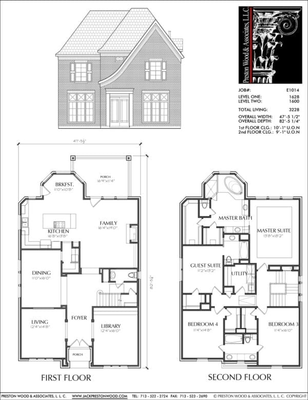Two Story House Plan E1014