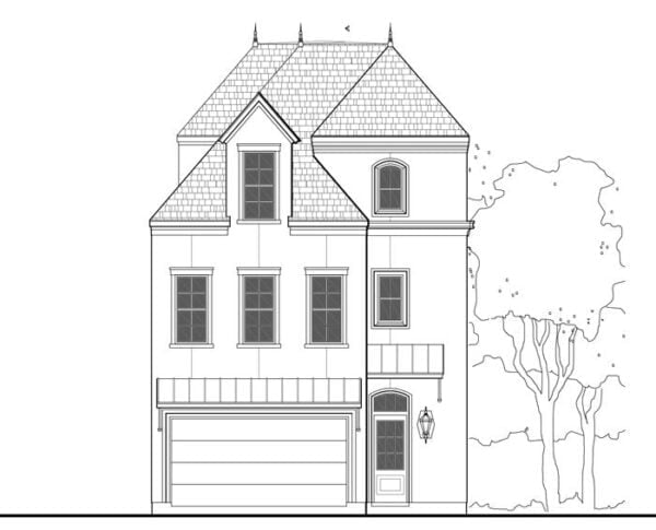 2 1/2 Story Townhouse Plan E1028 A