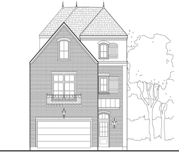 2 1/2 Story Townhouse Plan E1028 B