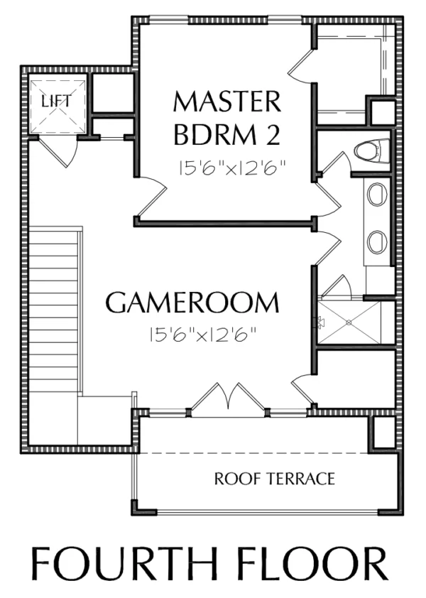 Four Story Townhouse Plan E2088 B1.1