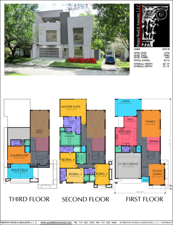 Three Story Home Plan E5018