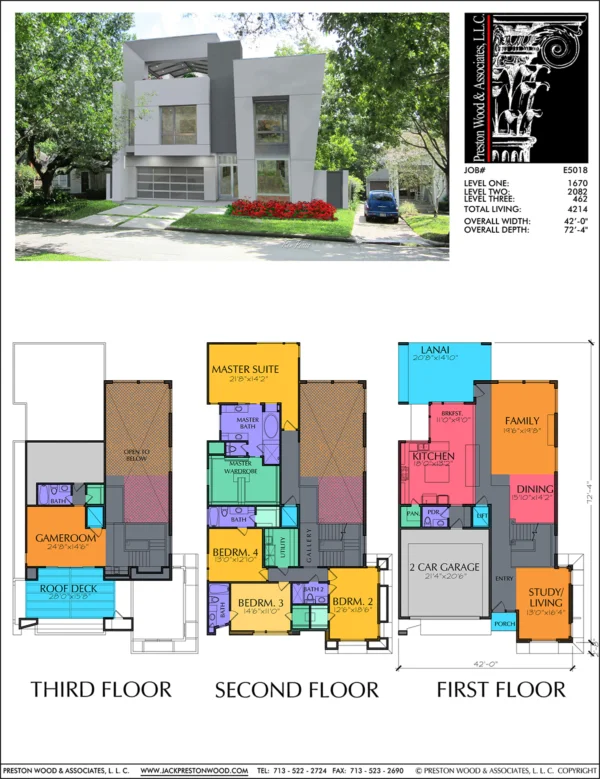 Three Story Home Plan E5018