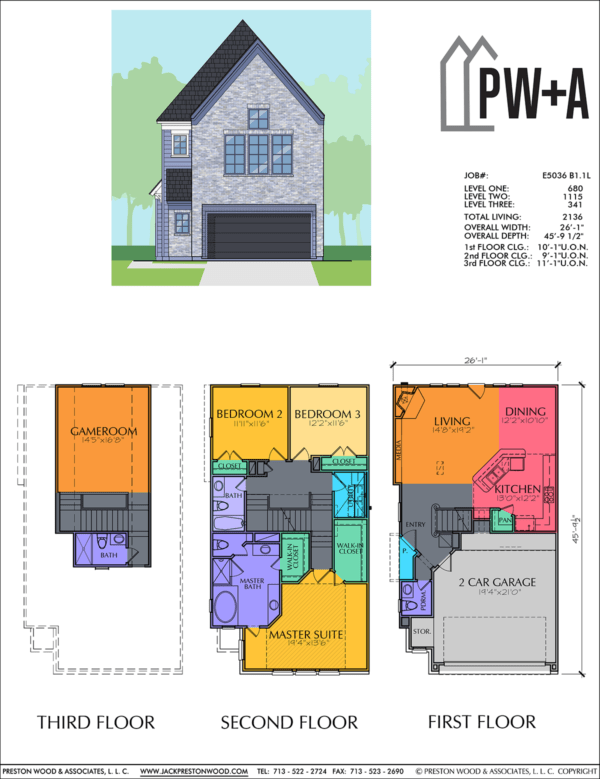 2 1/2 Story Home Plan E5036 B1.1L