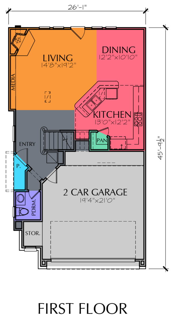2 1/2 Story Home Plan E5036 B1.1L