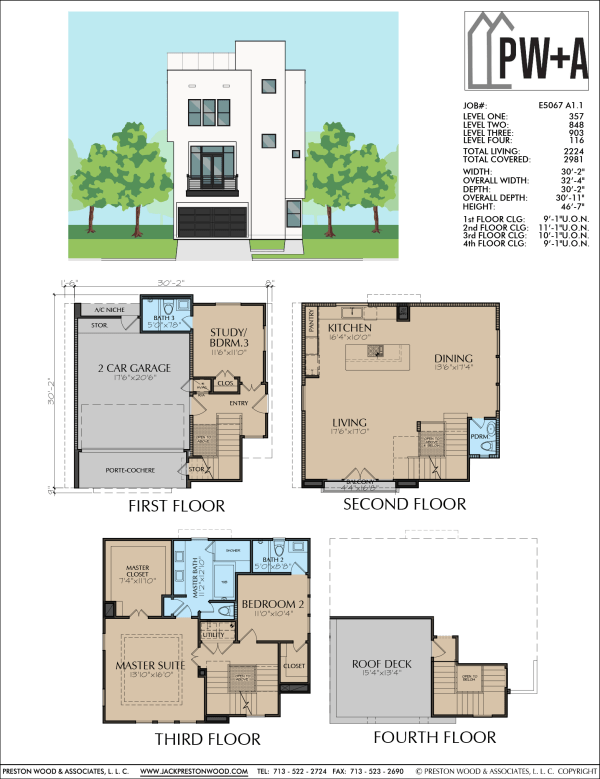 3 1/2 Story Home Plan E5067 A1