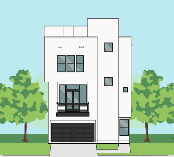3 1/2 Story Home Plan E5067 A1