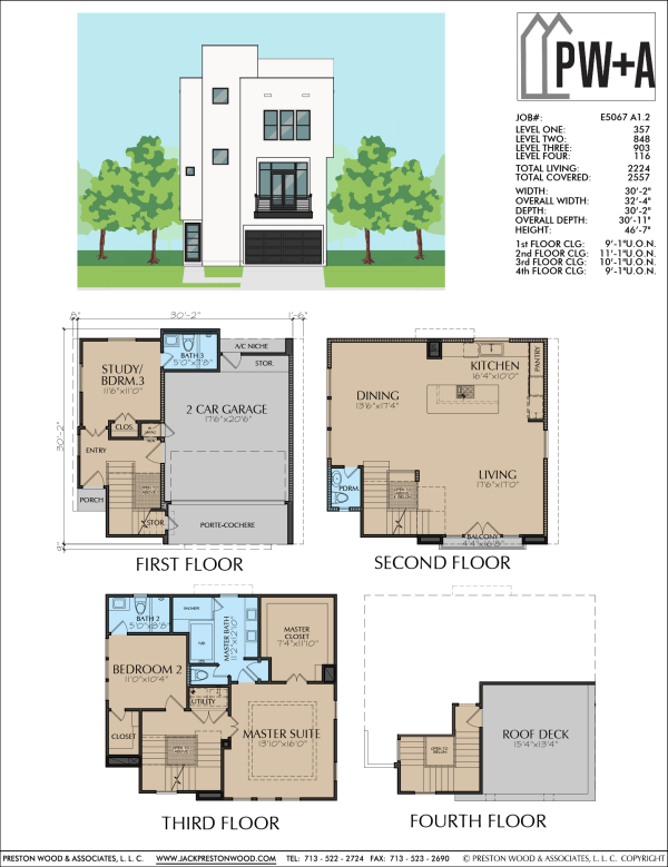 3 1/2 Story Home Plan E5067 A1
