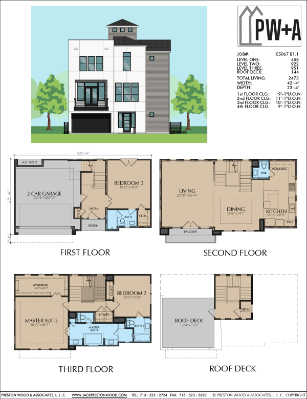 3 1/2 Story Home Plan E5067 B1.1