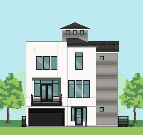 3 1/2 Story Home Plan E5067 B1.1