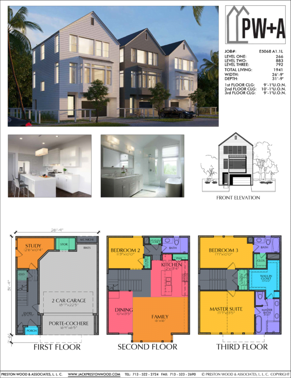 Three Story Home Plan E5068 A1.1