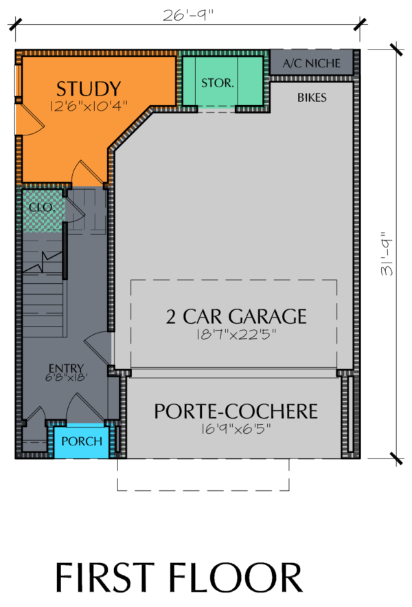 Three Story Home Plan E5068 A1.1
