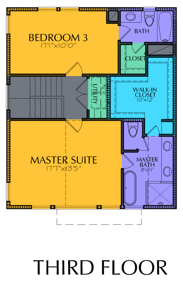 Three Story Home Plan E5068 A1.1
