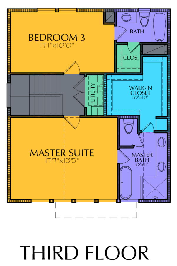 Three Story Home Plan E5068 B1.1