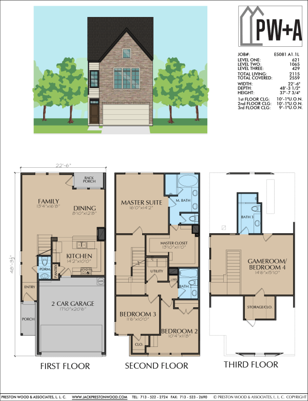 2 1/2 Story Home Plan E5081 A1.1
